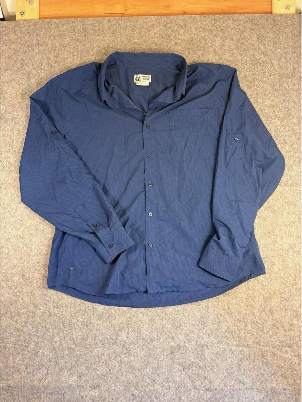 Marmot Mountain Works Shirt Mens 2XL Blue Twill Long Sleeve Casual Button Up